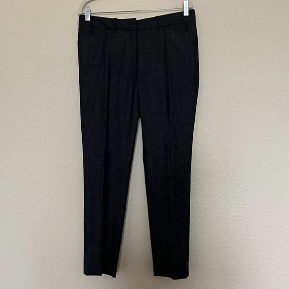 Lafayette148 NY ,Women's dark grey trousers with straight legs, wool, size 4 - Picture 4 of 12